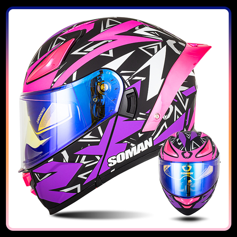 Flip Up Helmet Dual Visor - Helm motor Flip Up wajah penuh