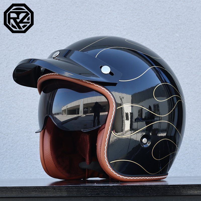 Modular Motorcycle Helmet Dot Approved - Helm Motor Dewasa ORZ Retro Cruise