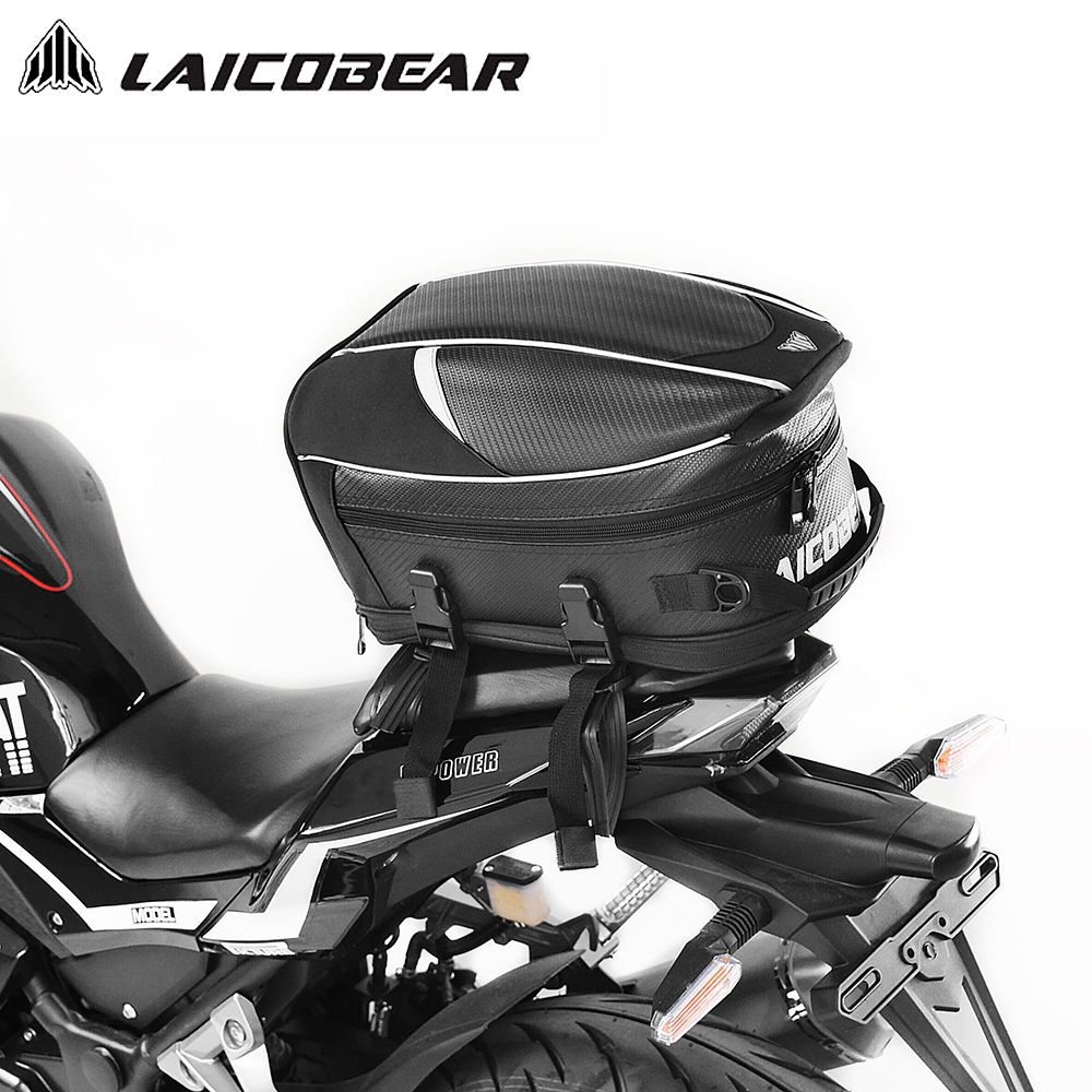 Motorcycle Helmet Bag Backpack - Tas ekor sepeda motor hitam tahan