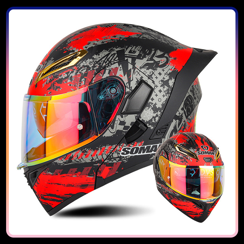 Flip Up Helmet Dual Visor - Helm Motor Lipat Terbaik untuk Pria