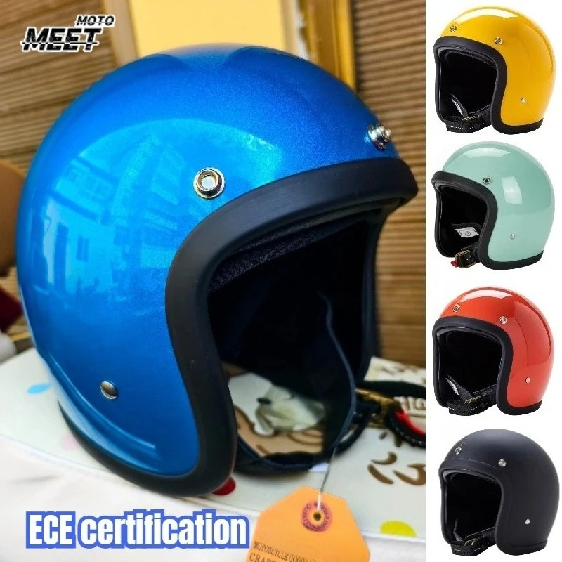 Open Face Helmet Retro Vintage - Helm Sepeda Motor Open Face Gaya