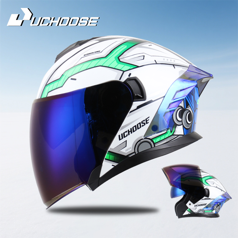 Flip Up Helmet Dual Visor - Helm Sepeda Motor Open Face 715