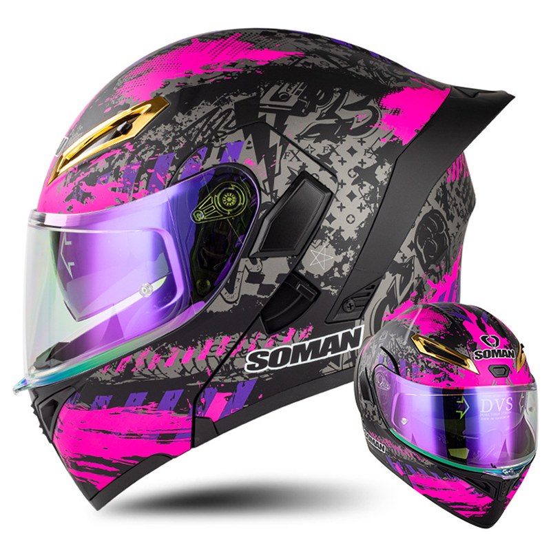 Modular Motorcycle Helmet Dot Approved - Helm sepeda motor pria Flip Up
