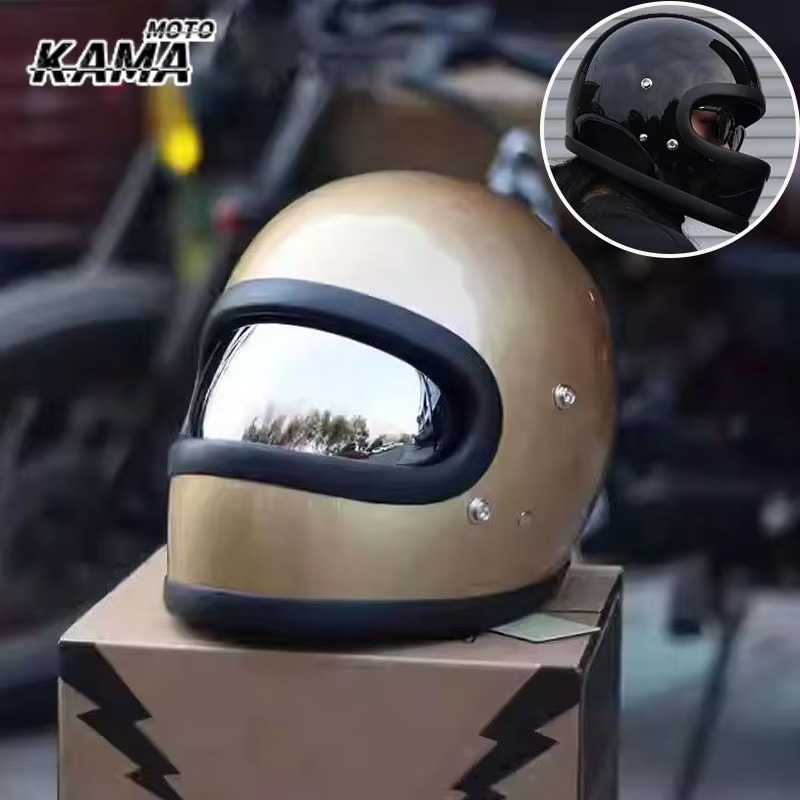 Open Face Helmet Retro Vintage - Helm Motor Retro Bersertifikasi HOT DOT,