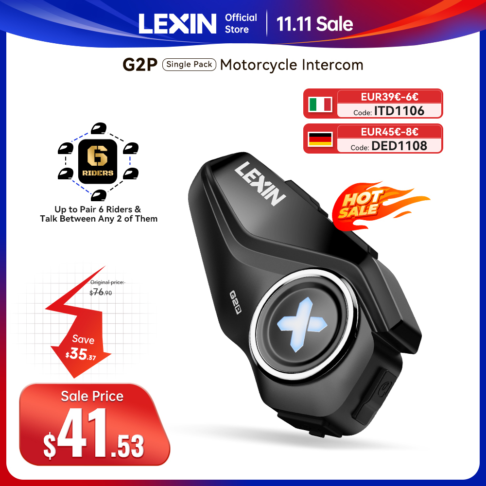 Motorcycle Helmet Bluetooth Built In - Lexin G2P Headset Bluetooth Helm Interkom
