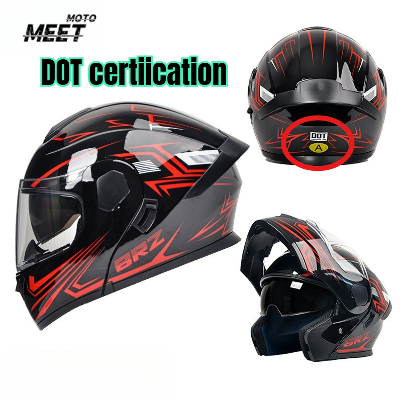 Flip Up Helmet Dual Visor - Helm Flip-Up ABS Helm Motor Open