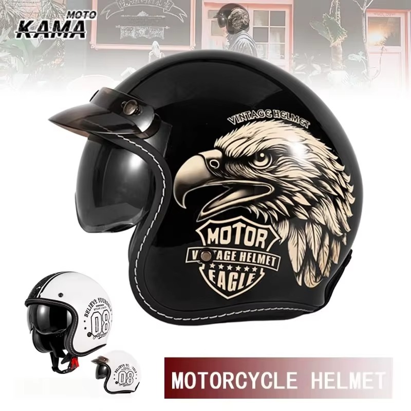 Open Face Helmet Retro Vintage - Helm Motor Open Face HOT Vintage,